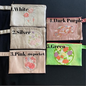 Handgelenktasche, Clutch mit Griff, Handtasche für Frauen, kein Zwickel, Japanischer Kimono Obi, Seide, Einzigartiges Geschenk, Vielseitig, Handgefertigt