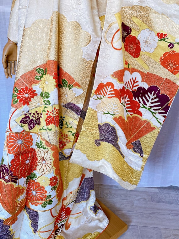 Authentic Kimono, MATERIAL, ANTIQUE, STAINS, Deco… - image 5