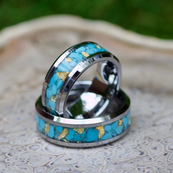 Turquoise Wedding Band Women - Etsy