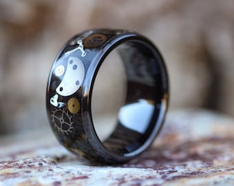 Steampunk ring, stainless steel ring, men’s ring, women’s ring, wide ring, wedding band, wedding ring, engagement ring, custom, handcrafted