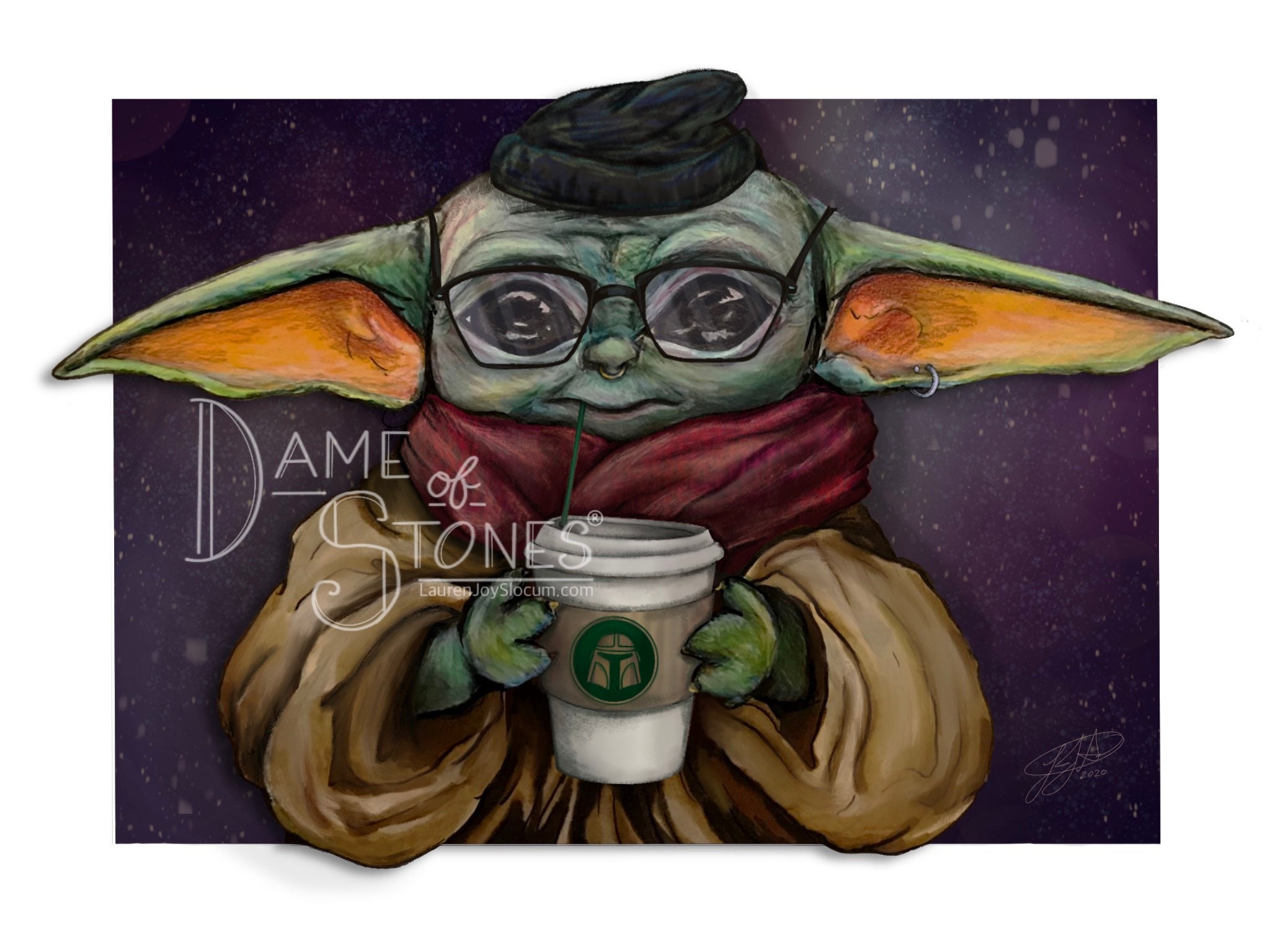 Hipster Baby Yoda Print The Child With Free Gift Etsy Hipster Baby Yoda Print The Child With Free Gift Etsy