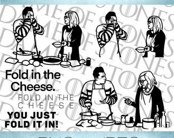 Fold in the Cheese David and Moira Schitt's Creek Multipack Image Bundle Digital Download transparent background PNG and JPG image files.