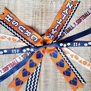 CHOOSE YOUR SPORT, Softball bow, Softball Streamer, Volleyball Bow, Streamer Bow, Sport Bow, Team Bow, Custom, Personalized