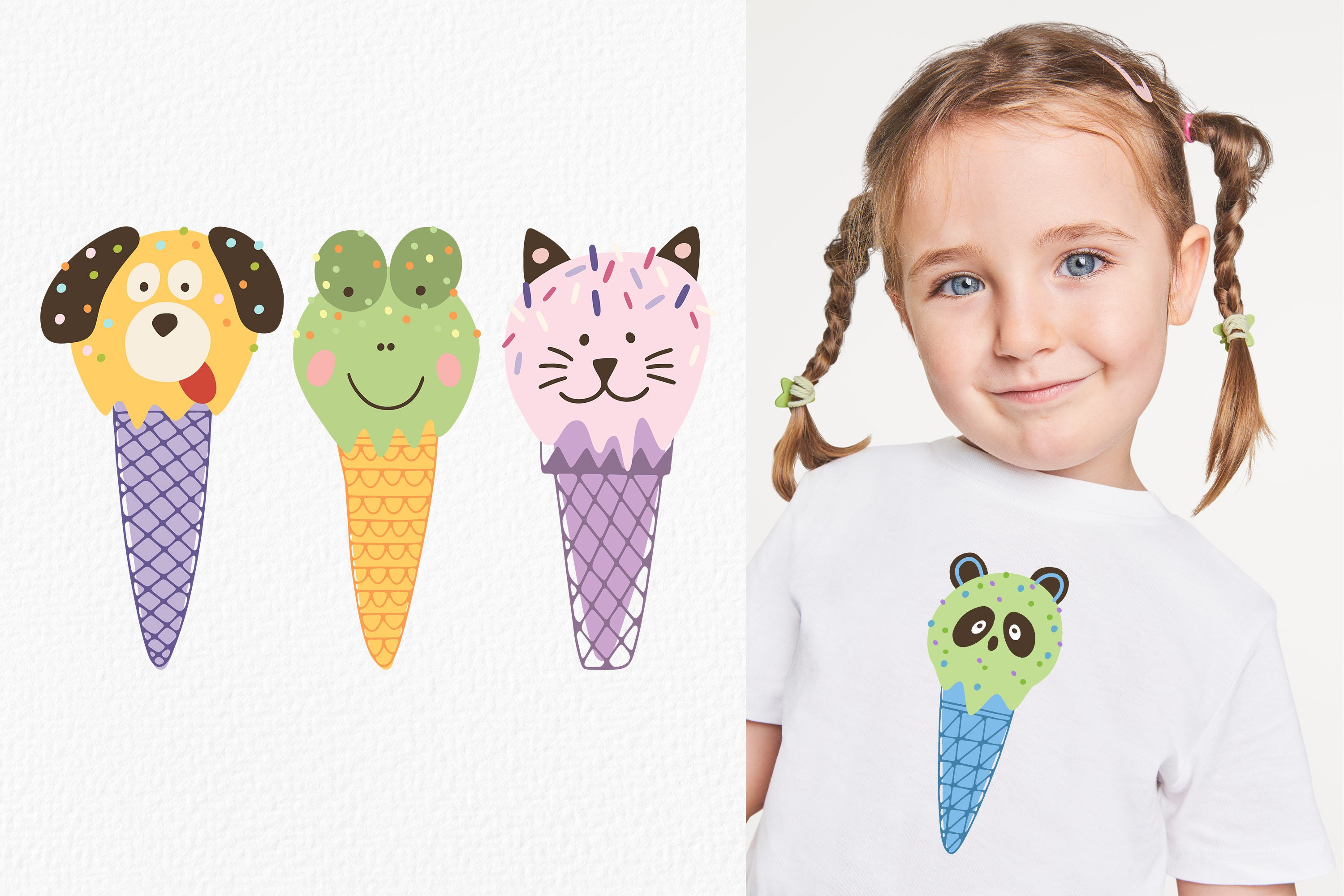 Ice Cream Clipart, Ice Cream Animals, Waffle Cone, Ice Cream Scoops