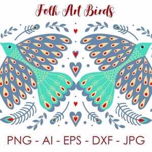 Volkskunst vogel, vogels clipart, instantn download, primitieve kunst, volkskunst, kunst aan de muur, Scandinavische vogel, png, eps, dxf, Noordse kunst, keukenkunst