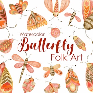 Aquarell Schmetterlinge Clipart, Pastell Schmetterling Download, Sofort Download, von Hand bemalt Schmetterlinge, Rosa Schmetterlinge Frühling Clip Art.