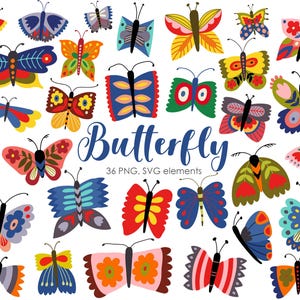 Schmetterling Clipart, Schmetterling PNG, Fantasie Clipart, Süßer Schmetterling, Wildblumen Clipart, Fee Clipart, Regenbogen Schmetterling, Schmetterling Aufkleber.