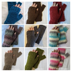 Fingerless Gloves, Womens w/Wool