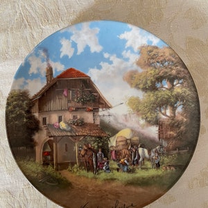 Vintage Seltmann Weiden Bor der Schmiede Christian Luckel Plate - Blacksmith