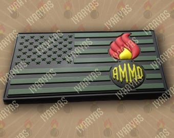 Patch 2,25 x 4 inch munitie Amerikaanse vlag, pvc