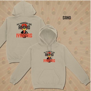 My AMMO Pronouns Gildan Hoodie Pull Over 50/50 Cotton Polyester 4 Colors to Choose From Sand