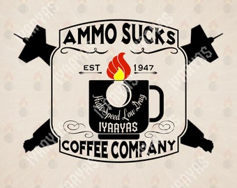 AMMO Sucks Coffee Company - Long Sleeve T-Shirt Gildan 100% Cotton - 9 Colors to Choose From