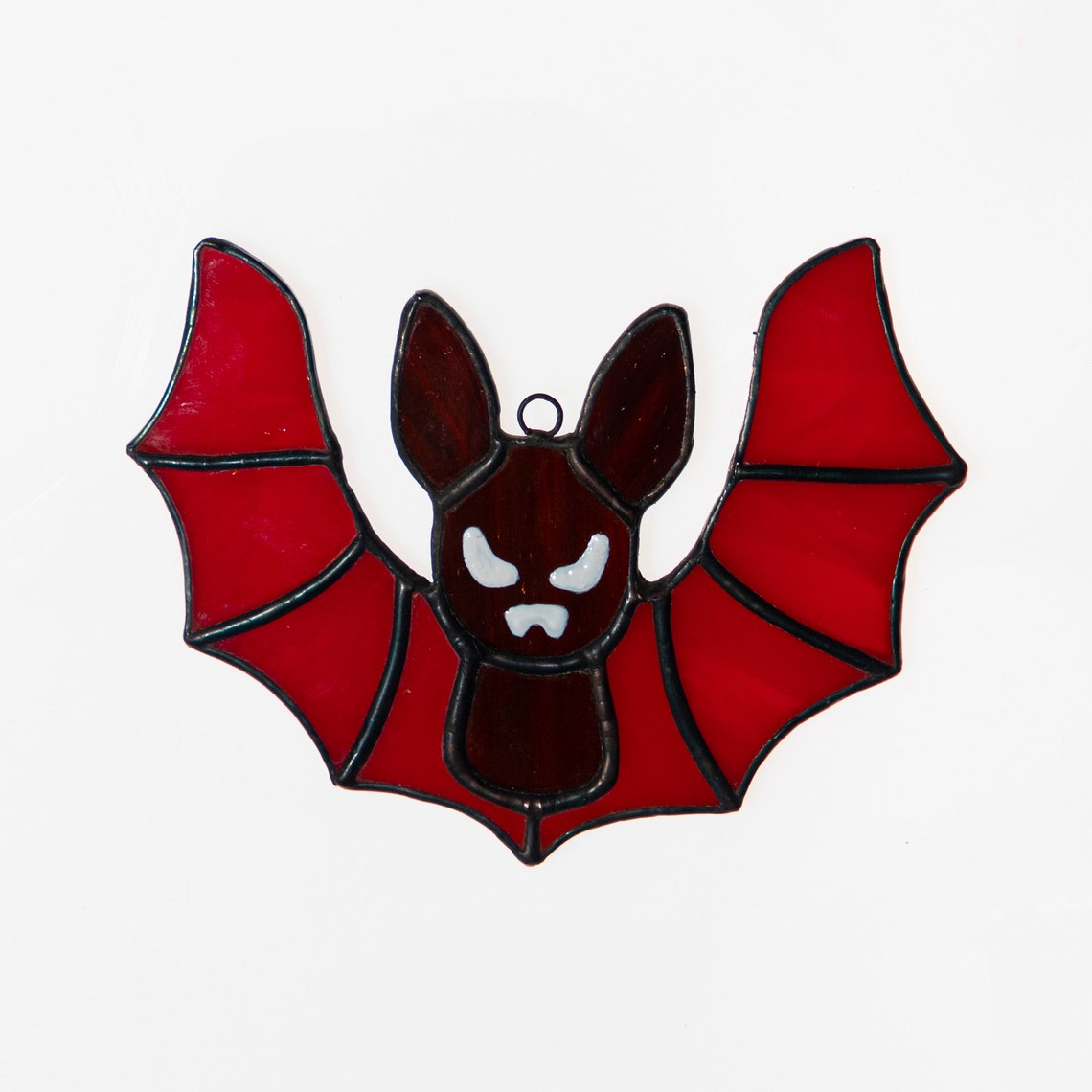 Red Bat Stained Glass Suncatcher Vampire Animal Goth Light Etsy