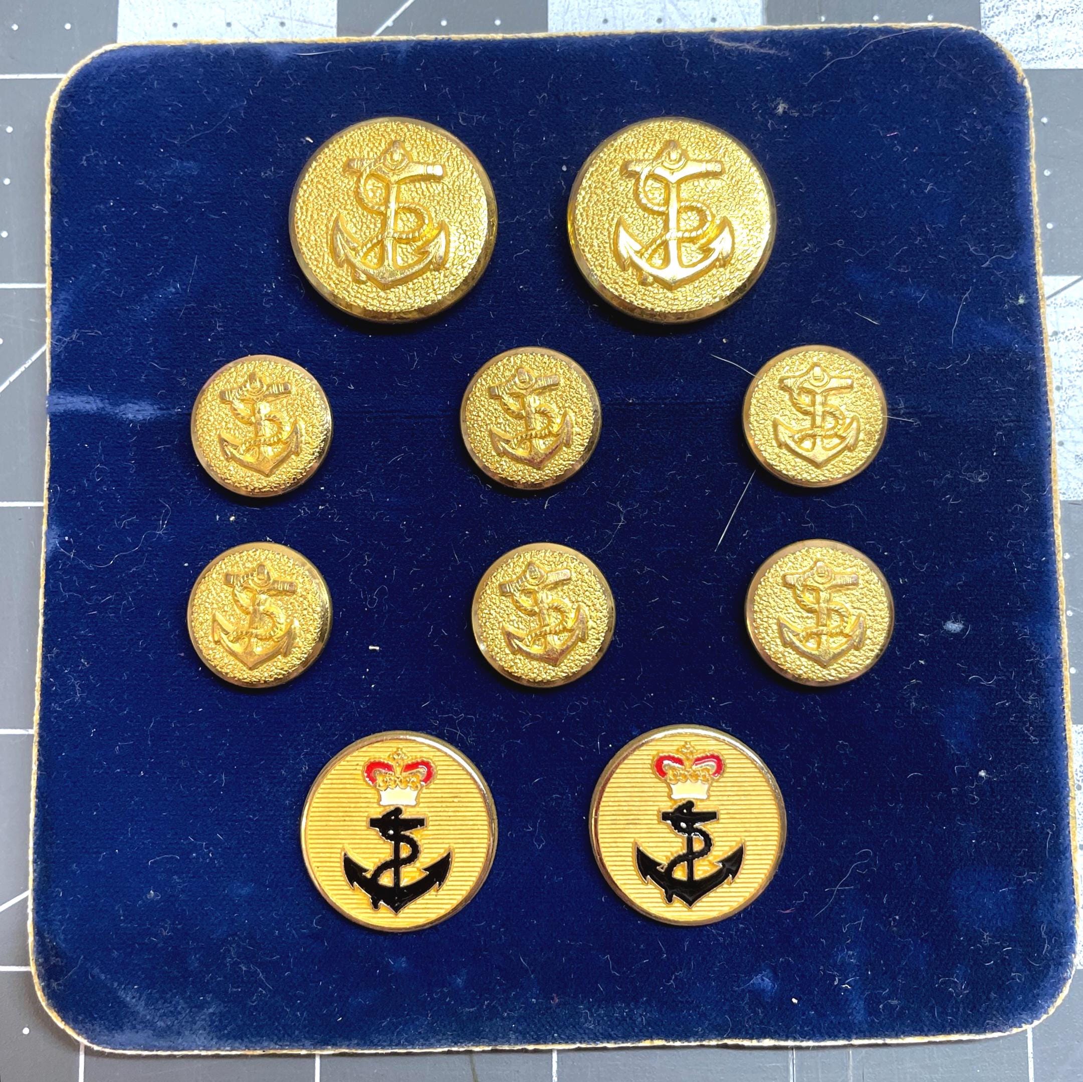 Naval Blazer Button Set Of Ten On Card