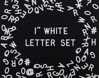 Felt Letter Board Letters: 1-Inch White Plastic Set, 348 Pieces