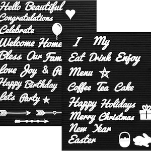 Celebration Cursive Letter Board Letters -  1” Festive Message Board Letterboard Symbols for Changeable Felt Letter Board – 43 White Letters
