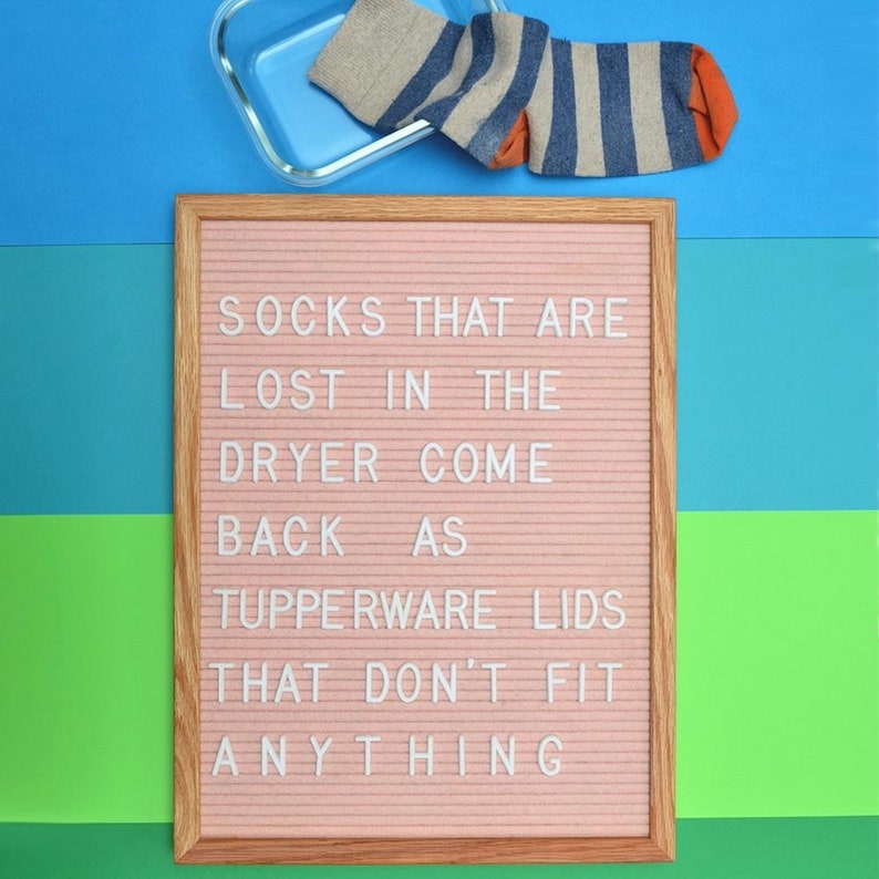 Pink Handmade Felt Letter Board Set With Wood Oak Frame 12x16 Etsy