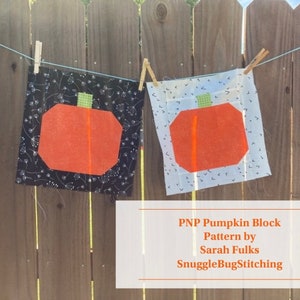 Modello di blocco per trapunta a forma di zucca: design autunnale adatto ai principianti (modello digitale)