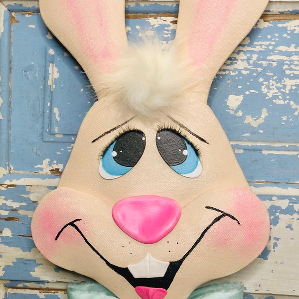 Easter Bunny Rabbit wreath attachment, Spring Decor, Easter Decor, Easter Door Decor