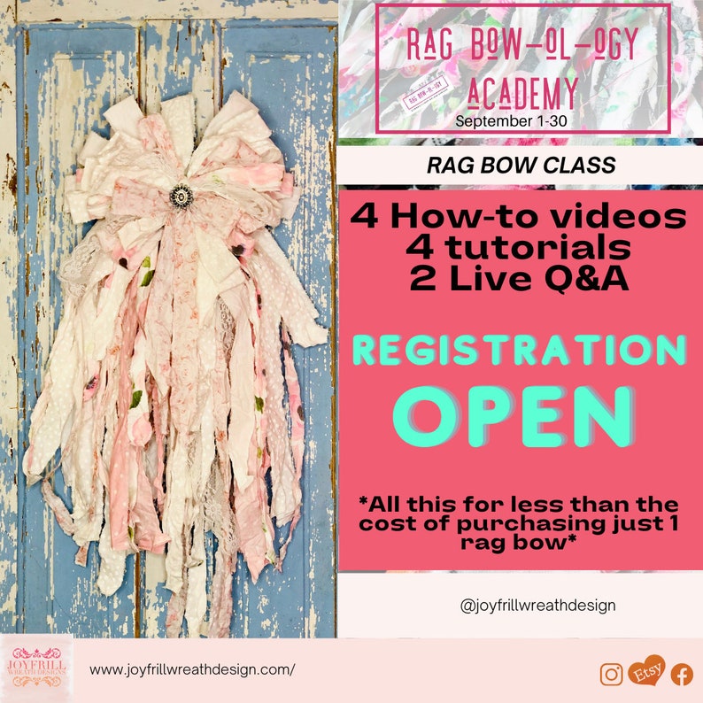 Four week Class on how to make rag bows Rag bow tutorial DIY Etsy