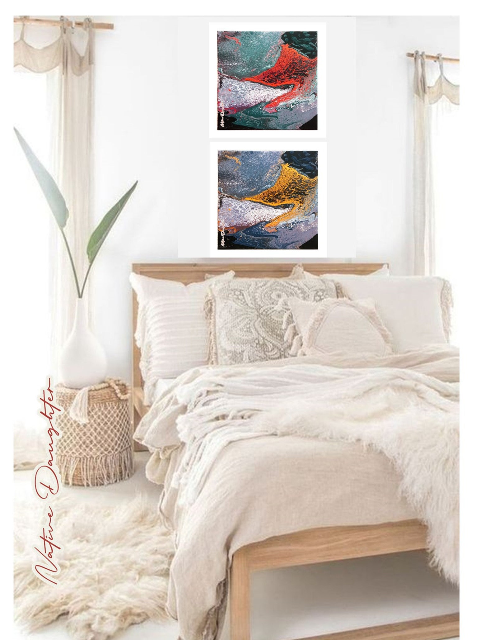 2 Piece Wall Art Digital Download Art Print Abstract Wall Etsy