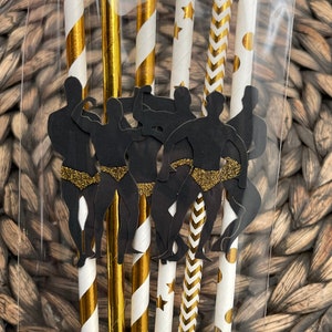 6 Pack Male Stripper Straws, Bachelorette Party Decor, Stripper Straws