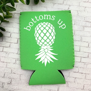 Bottoms Up Can Cooler, Upside Down Pineapple Can Cooler, Swingers Can Cooler