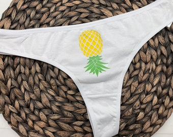 Upside Down Pineapple Cotton Thong
