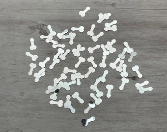 Penis Confetti, Silver Penis Confetti, Bachelorette Party, Girl Party