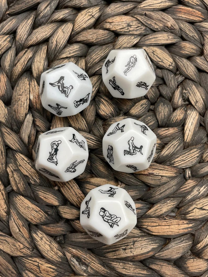 12 Sided Sex Position Dice, Sex Position Dice, Gifts for Couples image 1