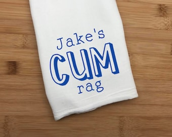 Personalized Gag Gift Towel, Embroidered Name, 100% Cotton