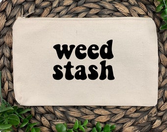 Weed Stash Canvas Bag, Weed Stash Make Up Bag
