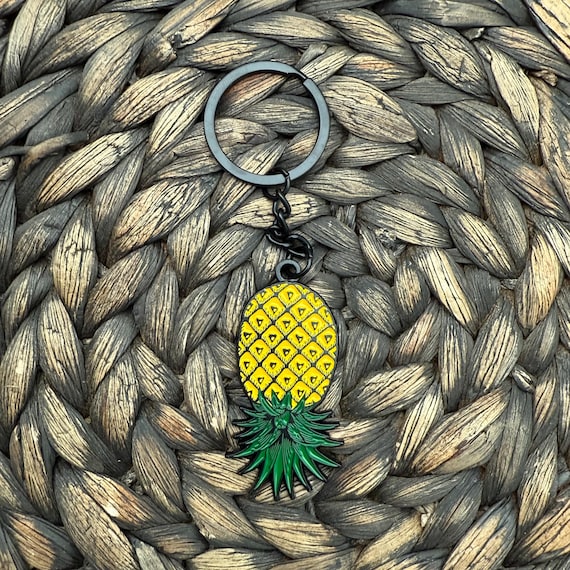 Porte-clés Rigolo En Forme D'ananas - Métal Argenté - Unisexe - Par Onwomania