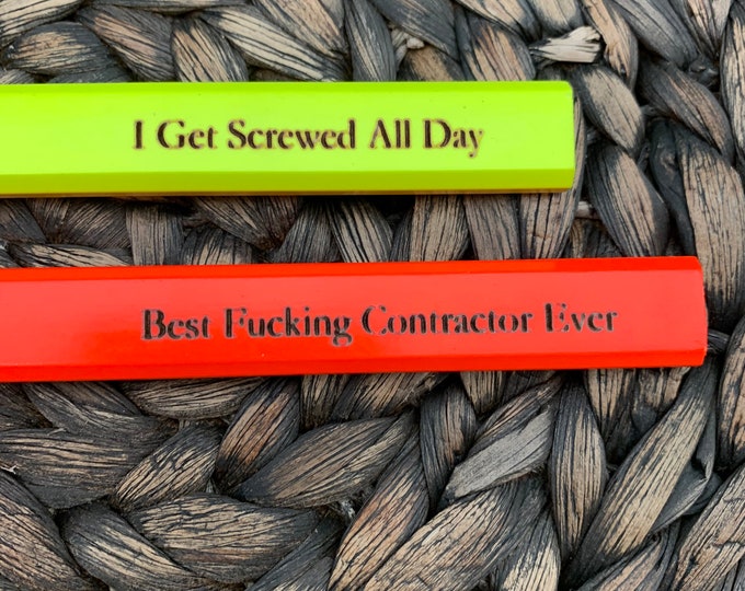 Personalized Carpenter Pencil, Engraved Custom Builder Gift for Dad, Contractor or Woodworker