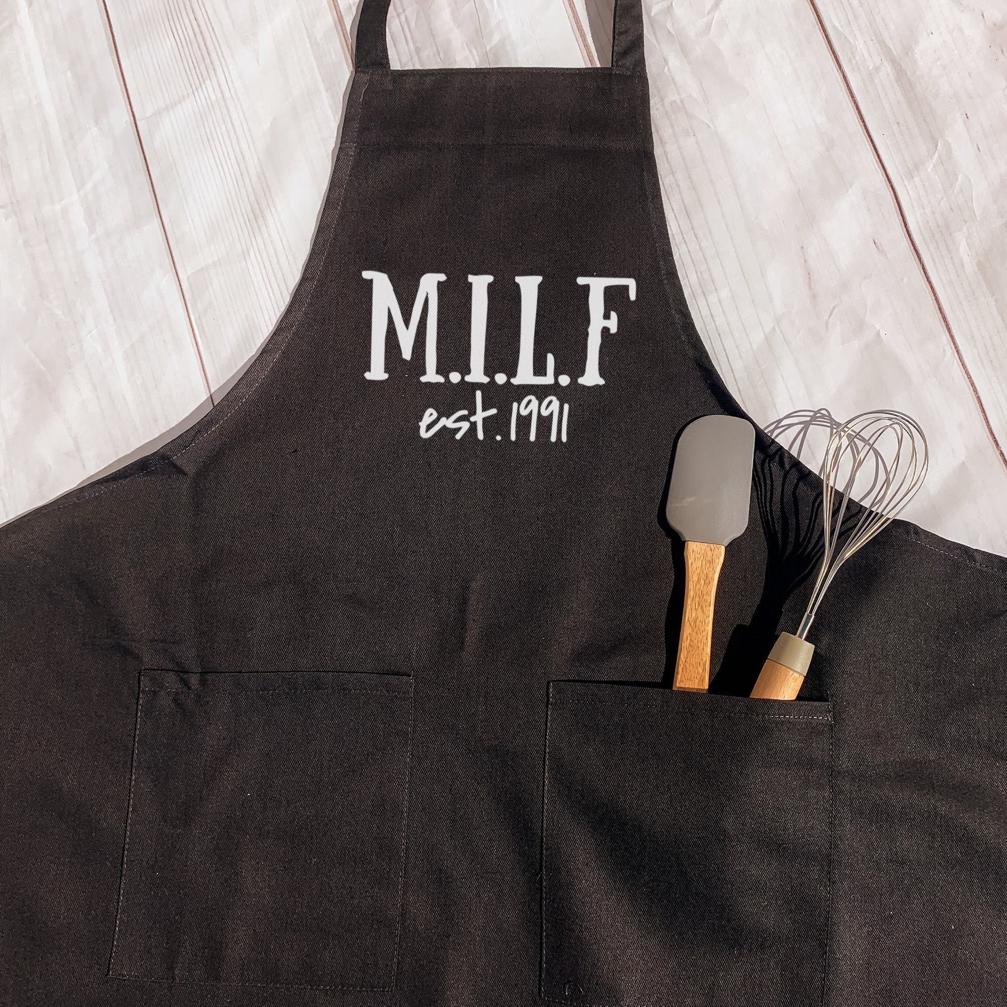 Milfin' Ain't Easy, Funny Mom Gift, MILF Apron for Sale by Vintagemashup