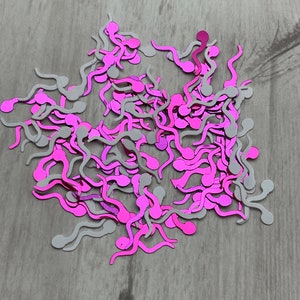Spermien Konfetti, Spermien rosa und weiß Konfetti, Junggesellenabschied, Baby Shower