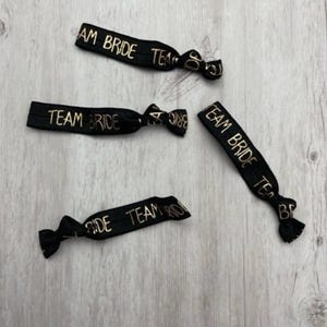 Team Bride Hair Ties, Five Pack of Hair Ties, Bachelorette Party, Wedding Party