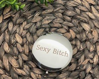 Engraved Compact Mirror, Custom Small Compact Mirror, Personalized Compact Mirror
