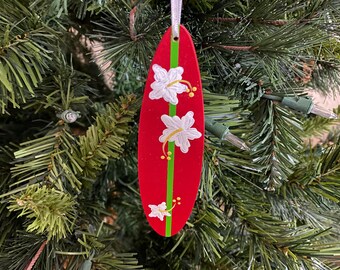 Surfboard Handmade Handpainted Personalizable Christmas Ornament/Gift Tag