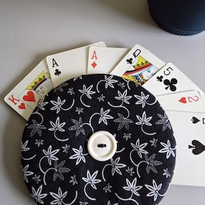 Porte-cartes à jouer en coton fait main, Organiseur de cartes facile pour les personnes âgées, les enfants et tous les âges, Soirée jeux en famille