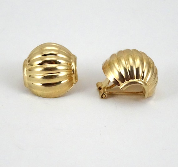 14K Seashell Earrings Michael Anthony Clip-on Sol… - image 1