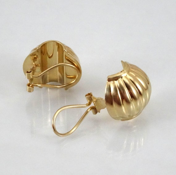 14K Seashell Earrings Michael Anthony Clip-on Sol… - image 7
