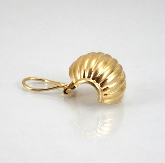 14K Seashell Earrings Michael Anthony Clip-on Sol… - image 4