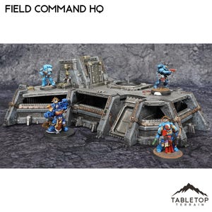 Tabletop Terrain Grimdark Field Command HQ Wargame Terrain 3d printed 28mm Building Sci Fi Gothic Wargaming Scenery