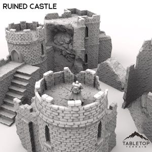 Ruined Castle - Tabletop Terrain Fantasy DND Miniature Roleplaying Wargame 28mm 32mm