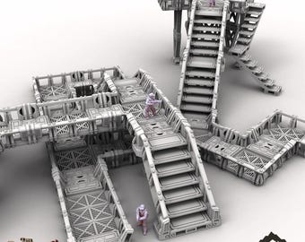 Modular Walkways - Tabletop Terrain Grimdark Gothic Miniature Wargame Sci-Fi 28mm 32mm