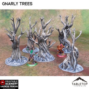 Gnarly Trees - Scatter Terrain Winterdale Fantasy Terrain DND AoS Conquest Printable Scenery Miniature Wargame Tabletop Terrain