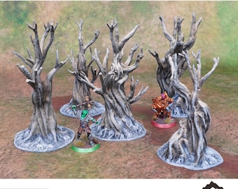 Gnarly Trees - Scatter Terrain Winterdale Fantasy Terrain DND AoS Conquest Printable Scenery Miniature Wargame Tabletop Terrain