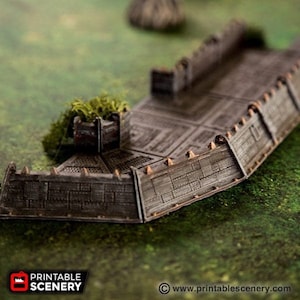 Tabletop Terrain Gothic Trench Wargame Terrain 3d printed 28mm Building Sci Fi Gothic Wargaming Scenery