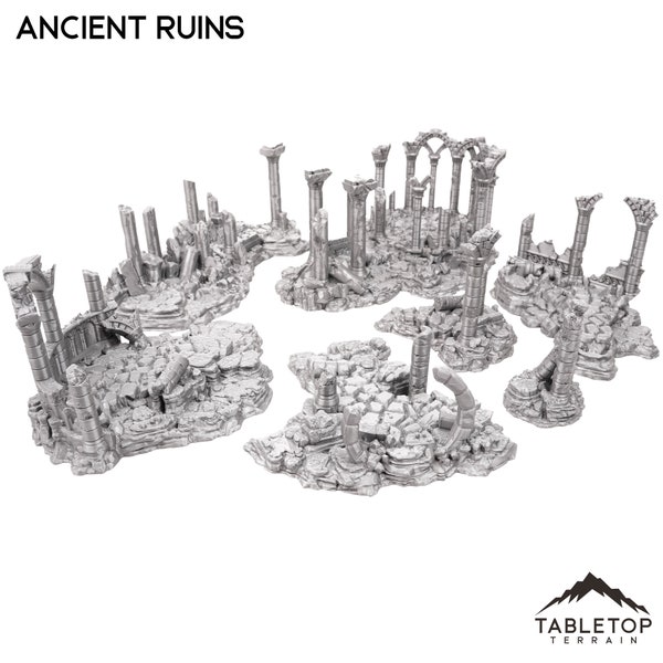 Antike Ruinen - Fantasy Scatter Terrain - Clorehaven Fantasy Terrain DND AoS ConQuest Printable Landschaft Miniature Wargame Tabletop Terrain